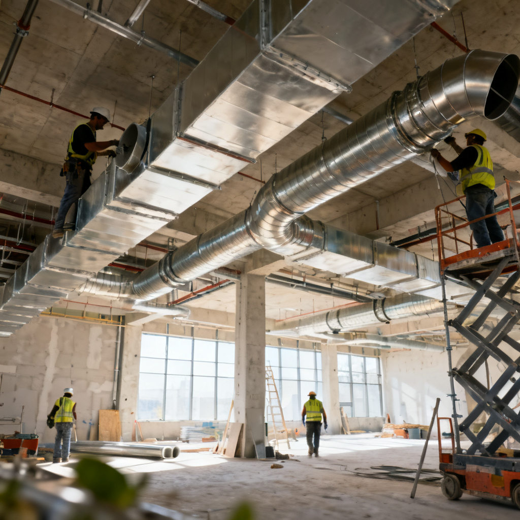New construction HVAC installation