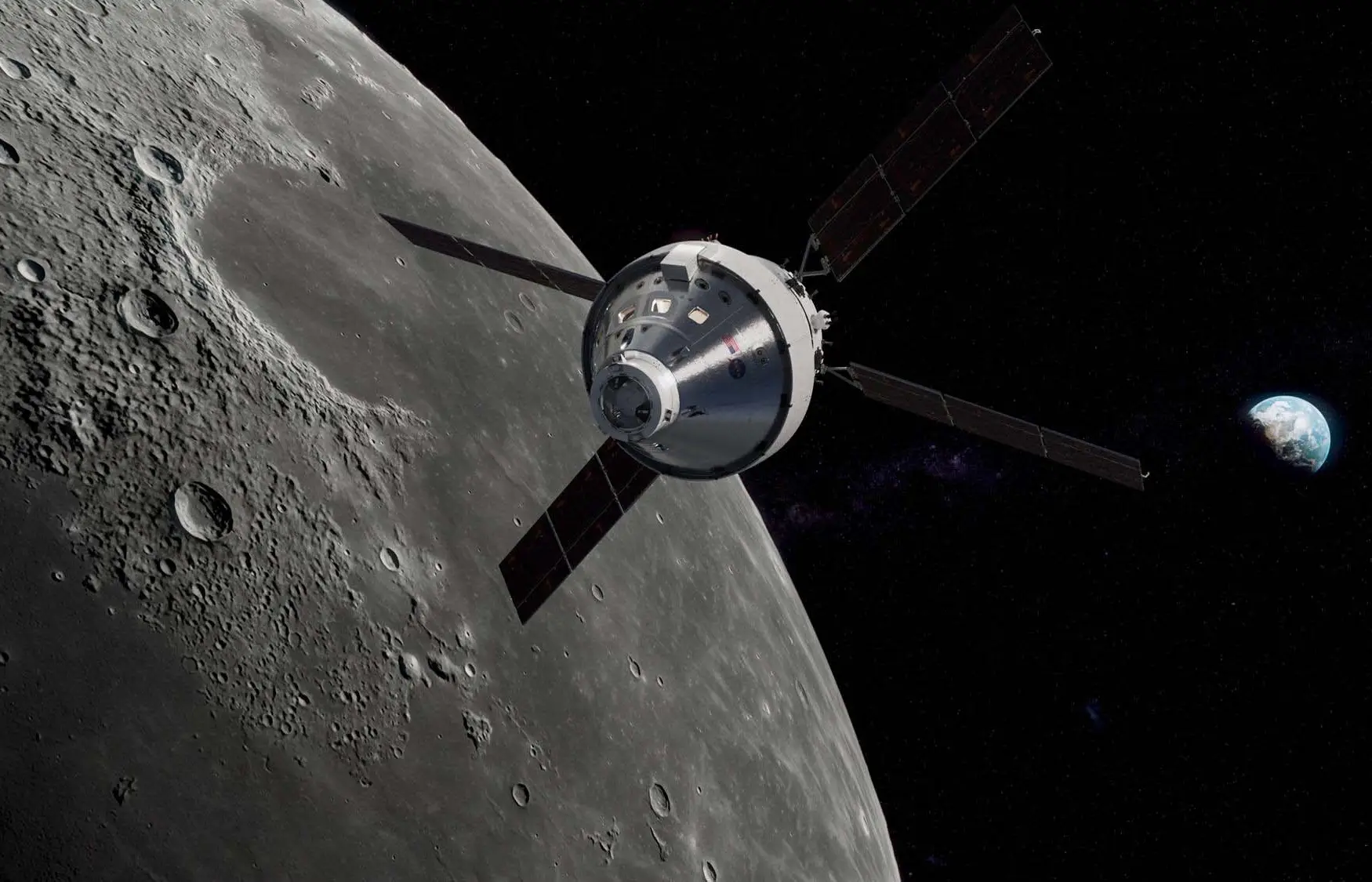 Earth above the lunar horizon